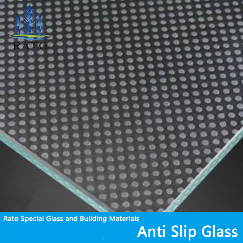 4-25mm حجم مخصص تشديد المضادة للانزلاق أرضية زجاجية